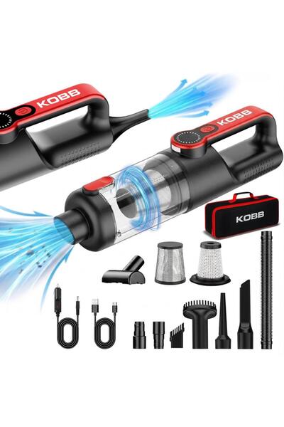 KOBB KBV20 12Volt/ Li-ion Şarjlı Kömürsüz Motor Hibrit Araç Süpürgesi + 8 Par...