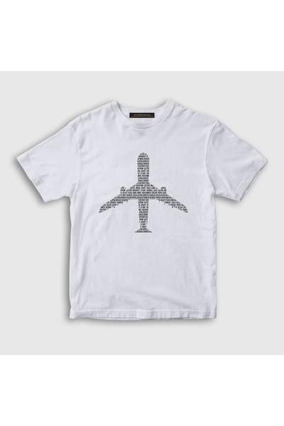 Presmono Unisex Kids White Words Pilot Airplane Airplane T-shirt415567tt