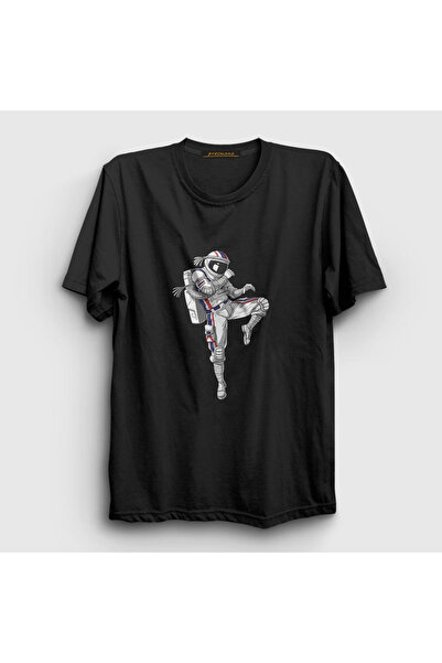 Presmono Unisex crni Muay Thai astronaut svemir T-shirt 352663tt