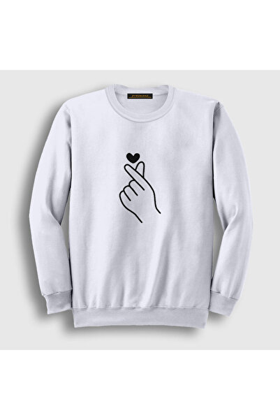 Presmono Unisex bela majica sa srcem i prstima BTS 266472tt