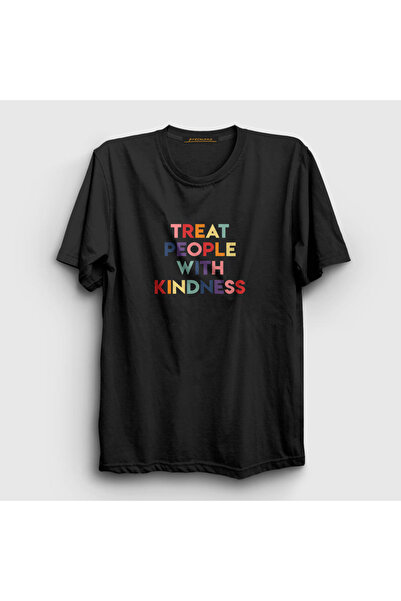 Presmono Unisex Black Treat People With Kindness Harry Styles T-shirt318797tt
