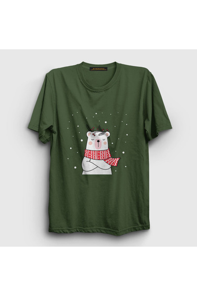 Presmono Unisex Khaki Polar Bear Polar Bear New Year T-shirt270493tt
