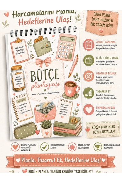 Pembe Yayınevi Bütçe Planlayıcısı - Bütçe Ajandası - Bütçe Takip Çizelgesi