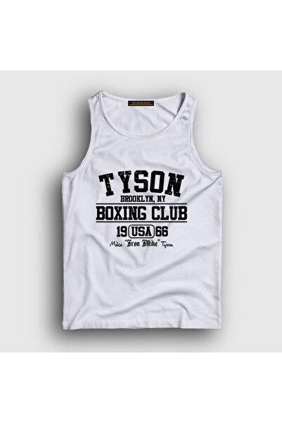 Presmono Unisex White Boxing Club Mike Tyson Athlete157772tt