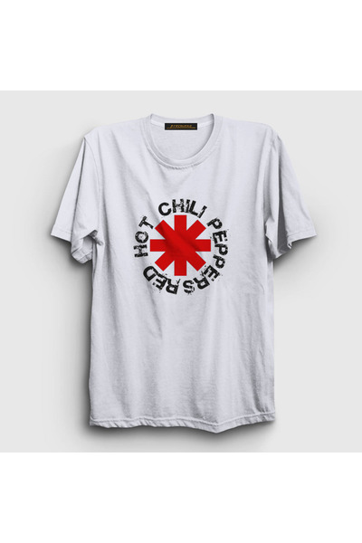 Presmono Unisex White Logo V2 Red Hot Chili Peppers T-shirt107578tt