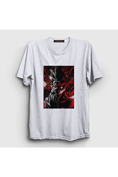 Presmono Unisex beli divlji anime Naruto T-shirt 134621tt
