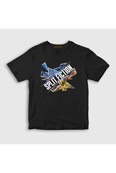 Presmono Unisex Kids Black Cover Game Split Fiction T-Shirt 606521Tt