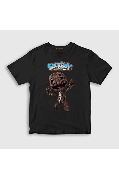 Presmono Unisex Kids Black Sign Sackboy a Big Adventure T-Shirt 544959Tt