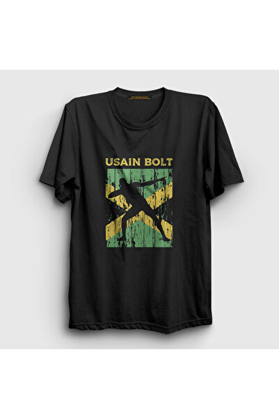 Presmono Unisex Black Runner Gift Usain Bolt T-Shirt 589108Tt