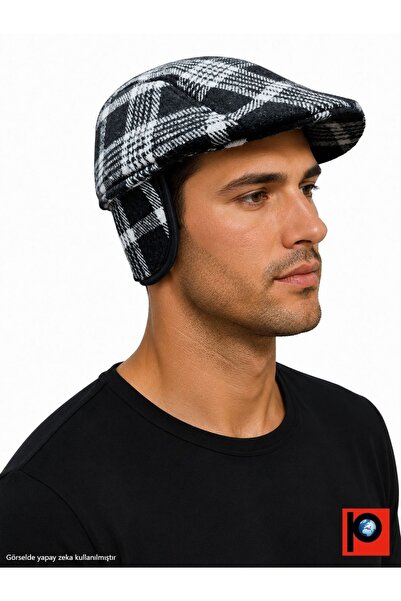 PAKER GİYİM Men's Winter Earflap Duckbill Cap Hat