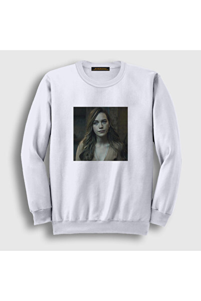 Presmono Unisex White Love Quinn Dizi You Sweatshirt 583068Tt