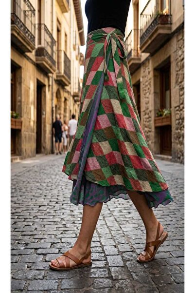 Fibula Bohemian Authentic Standard Size 2 Layers Reversible %100 Silk Importe...