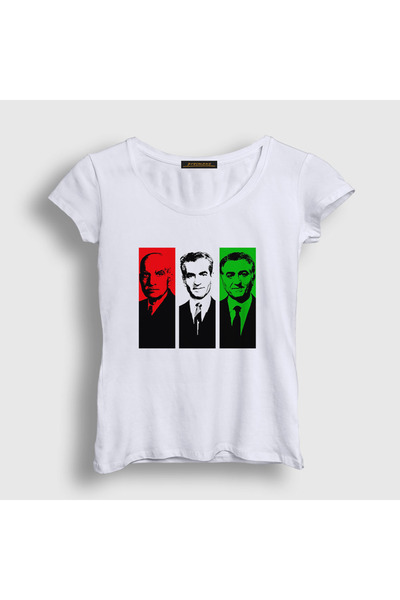 Presmono Women's White Pahlavi Kings of Iran Iran T-Shirt 593831Tt
