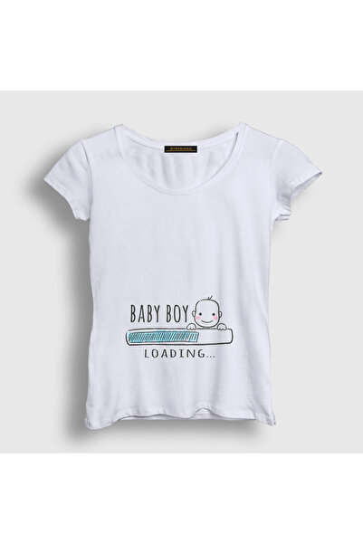 Presmono Ženska bela beba dečak učitava trudnoća T-shirt 531381tt