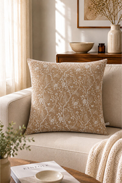 Typoniq Attitude Included Willow Premium Jacquard Woven Light Brown Cushion C...