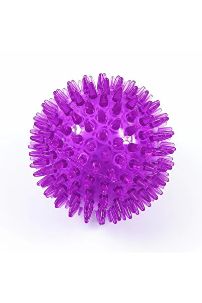 Choice6 5.5cm PURPLE TPR Squeaky Spiked Dog Ball Chew Toy Durable Teeth Clean...