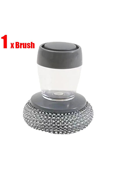Choice 1pc brush Automatic Liquid Adding Pot Washing Brush Stainless Steel Pr...