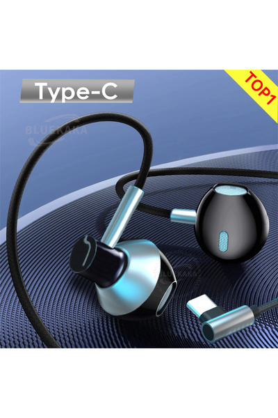 Choice3 15D Type-C Silver 15D Stereo Bass Headphones Wired Earphones In-Ear 3...
