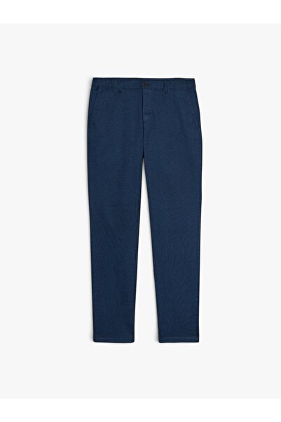 Sisley Streç Pamuklu Kemer Delikli Slim Fit Denim Chino Pantolon Erkek Renkli...