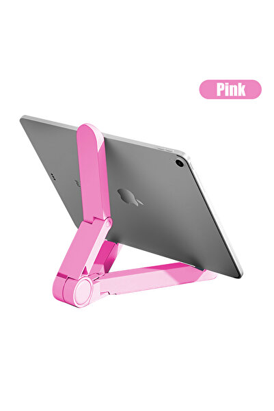 Choice حامل بلاستيكي محمول قابل للطي باللون الوردي متوافق مع أجهزة iPad مقاس ...
