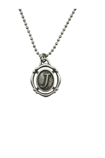 Herşey Nota J Letter Antique Unisex Necklace – Personal, Elegant, and Origina...