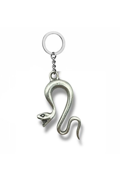 Herşey Nota Unisex Keychain with Cobra Snake Figure – Mystical Design with Po...