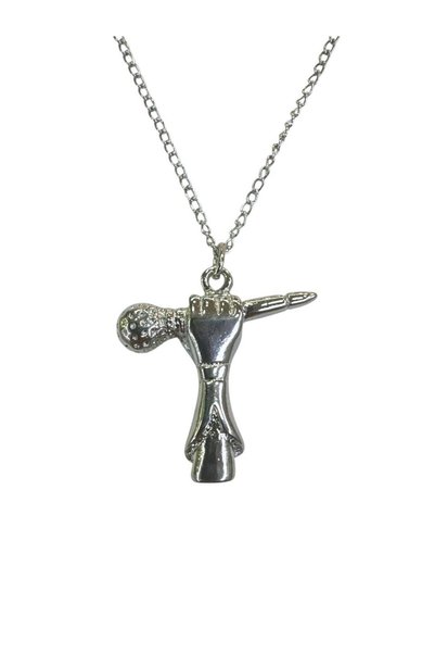 Herşey Nota Unisex Necklace with Hand Holding Microphone – 60 cm Chain