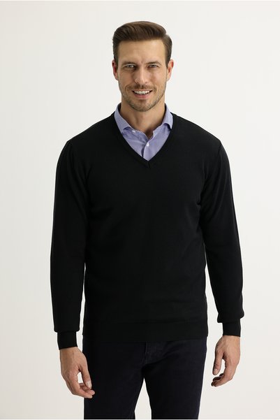 Kiğılı V-Neck Regular Fit Patterned Knitwear Sweater