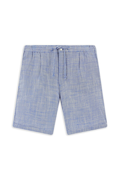 Kiğılı Slim Fit Dar Kesim Beli Lastikli İpli Pamuk Bermuda Şort