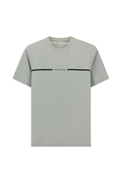 Kiğılı Techno-Line Crew Neck Regular Fit Printed Lycra T-Shirt