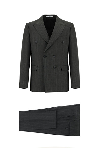 Kiğılı 7 Drop Slim Fit Slim Fit Striped Double-Breasted Piece Suit