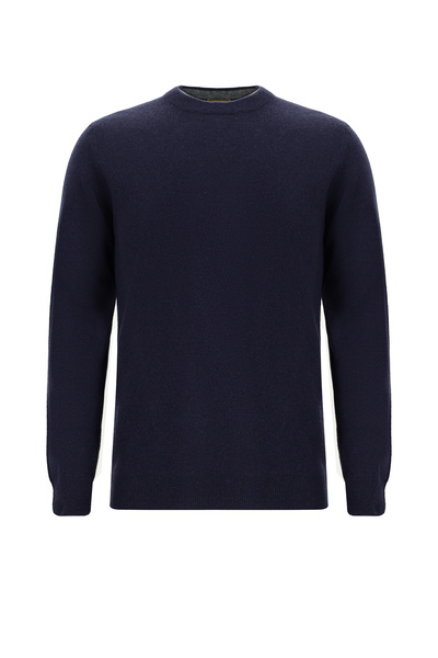 Abdullah Kiğılı Crew Neck Regular Fit Wool Cashmere Italian Knit Sweater