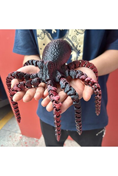 Choice1 15.5cm 6.1in Black and red 3D printed octopus statue, Unique Desktop ...