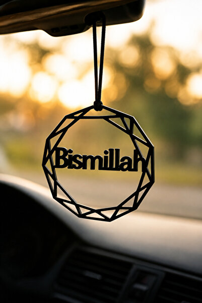 VENON Metal ✨ Çokkenar BİSMİLLAH ✨ Dikiz Aynası Süsü Metal Araba Askılık Moti...