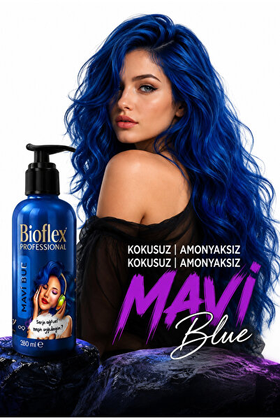 Bioflex Mavi Rüya Saç Boyası Geçici Renkli Pastel Mavi Amonyaksız 250 ml Drea...