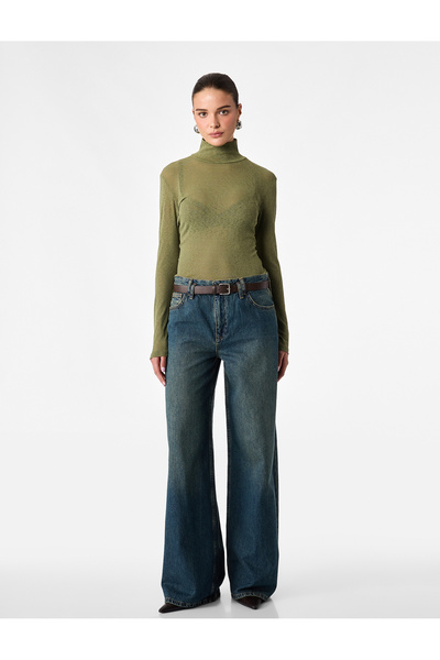 Koton Slim Fit High Collar Long Sleeve T-Shirt