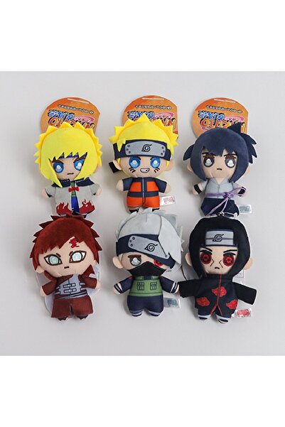 BANDAI 6pcs 10cm Anime Naruto Shippuden Peripheral Pendant Kakashi Naruto Plu...