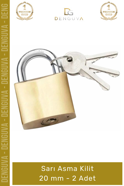 Denguva # Padlock Brass Body High Security Durable Steel Hook Small Size Yell...