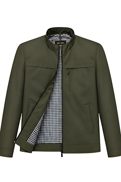 SİVAİST Men's Green Two Inner Pockets Bonded Water and Wind Resistant Seasona...