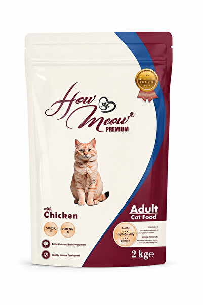 how&meow Premium Tavuklu Yetişkin Kedi Maması 2 Kg Omega 3 & 6 Destekli