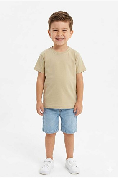 Beniizle Καθημερινό μονόχρωμο Unisex καλοκαιρινό παιδικό μπλουζάκι