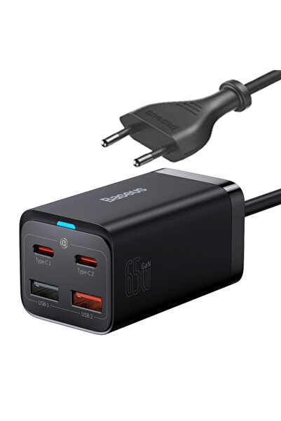 Baseus Σταθμός Φόρτισης GaN3 Pro, 65W, 3A, 2 x USB-A - 2 x USB-C, Μαύρο CCGP0...