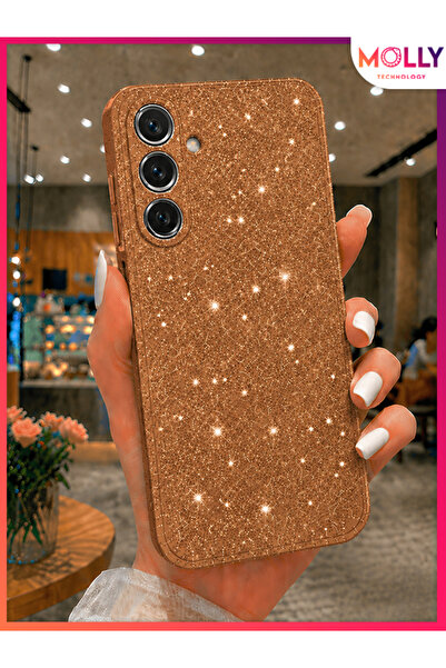 Molly SAMSUNG GALAXY S24 FE İçin Sienna Gold Berry Parıltılı ve Işıltılı Parl...