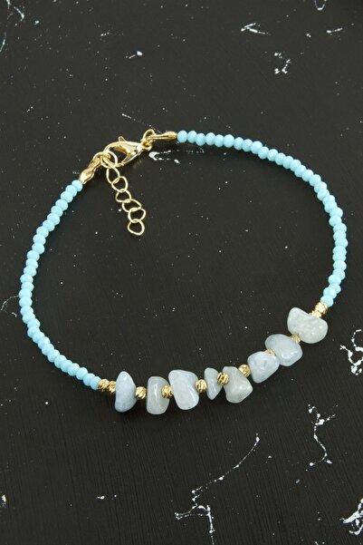 ZERO LAND Gldisptm Broken Natural Stone Turquoise (20313) Crystal Bracelet-Tu...