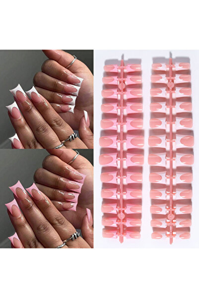 Choice3 lt 24 144pcs Duck Nails Simple and classic Elegance White French,Deta...