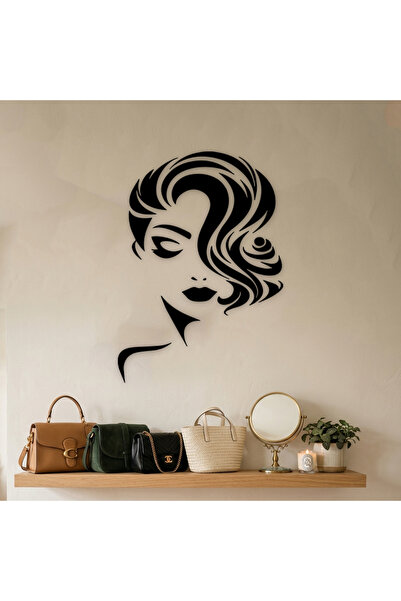 KHUBARA' AL-ALWAN منحوتة أكريليك - وجه إمرأه - AC-312026024-مقاس 70*50 - أسود