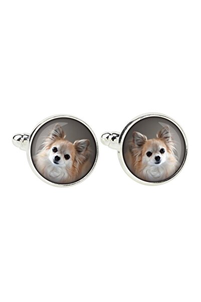 Art - Dog Chihuahua long-haired - cufflinks, a shirt accessory, a shirt penda...