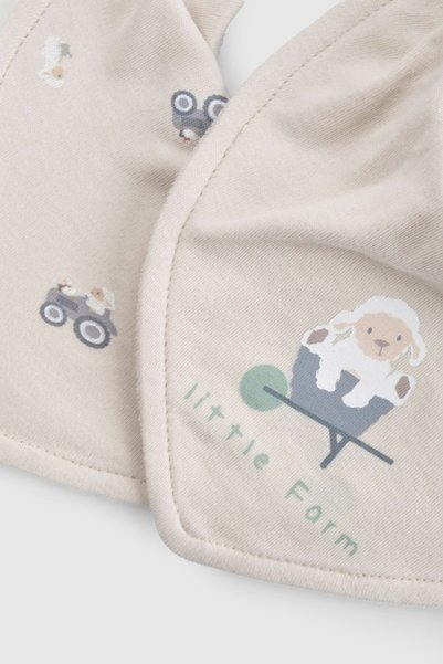 Little Gusto طقم من 2 وشاح مقاوم للسوائل باللون البيج من ليتل فارم ستاندرد