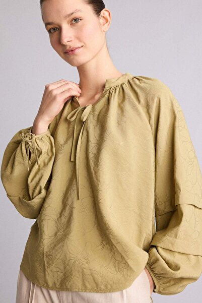 DeFacto Μακρυμάνικη μπλούζα Relax Fit Crew Neck Jacquard G8788AX26SP