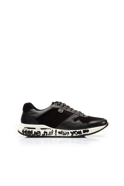UrbanShoes Pantofi sport barbati din piele naturala, Leofex - 883 Negru box+v...